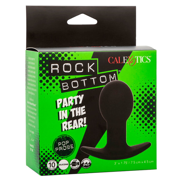 CALEXOTICS - ROCK BOTTOM PLUG ANAL 10 VIBRAÇÕES SILICONE PRETO