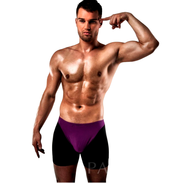PASSION - BOXER 009 LILAC/PRETO LINGERIE ERÓTICA S/M