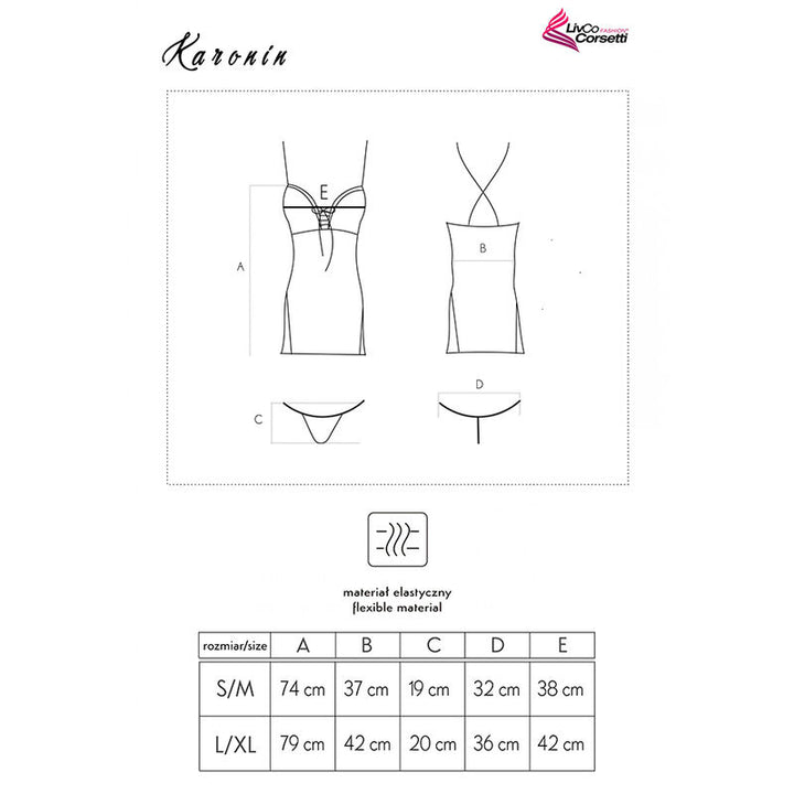 LIVCO CORSETTI FASHION - CAMISA KARONIN LC 90628 + CALCINHA PRETA L/XL