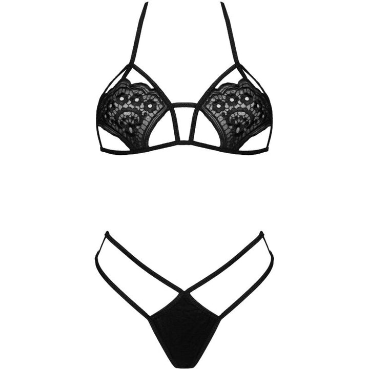 LIVCO CORSETTI FASHION - JIMENA LC 20216 BRA + TANGA PRETO TAMANHO ÚNICO