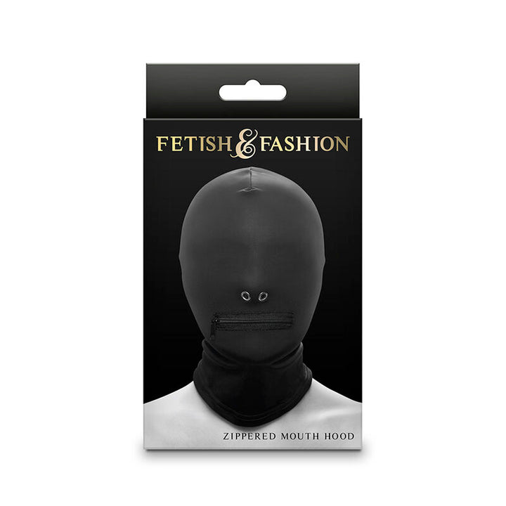 NS NOVELTIES - FETISH & FASHION FECHADO BOCA COM ZÍPER CAPUZ NYLON PRETO