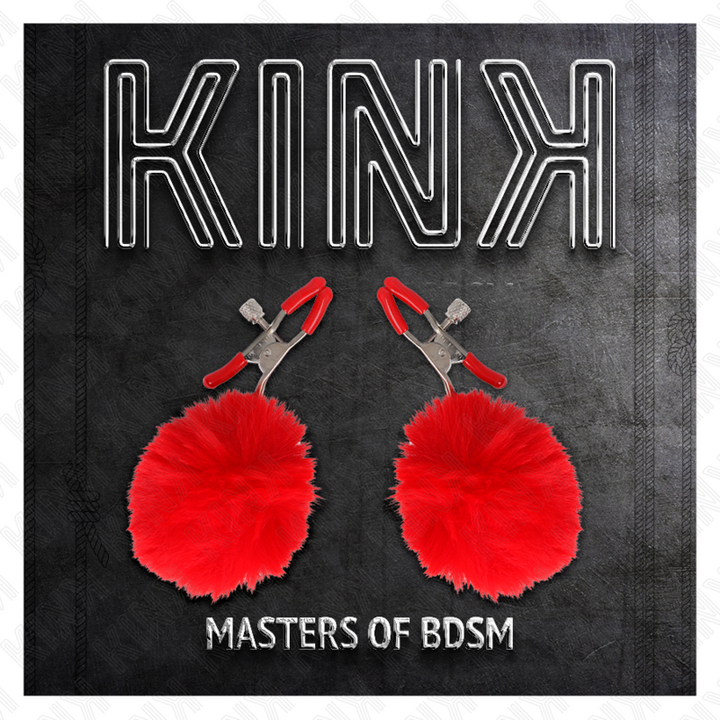 KINK - GRAMPO DE BOLA DE PELE FALSA VERMELHO 6 CM