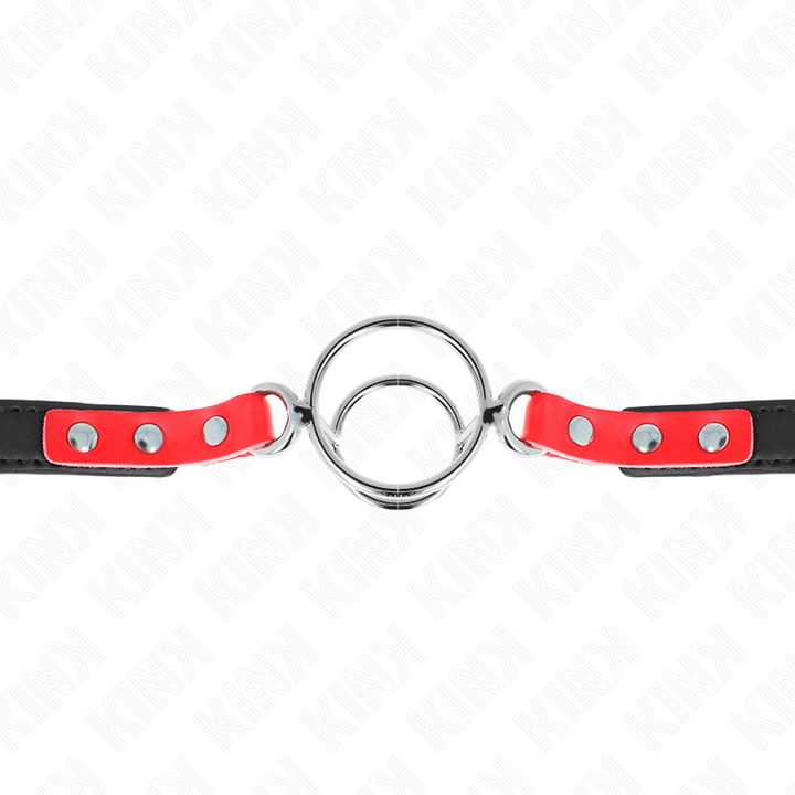 KINK - GAG COM MÚLTIPLOS O-RINGS 4 / 4,8 CM VERMELHO 38 X 56 CM