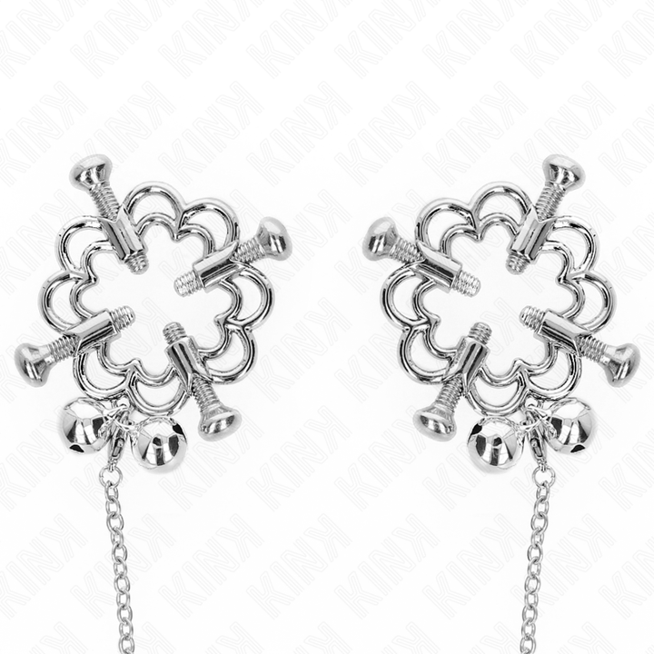 KINK - PINÇAS DE FLOR DE METAL COM CORRENTE