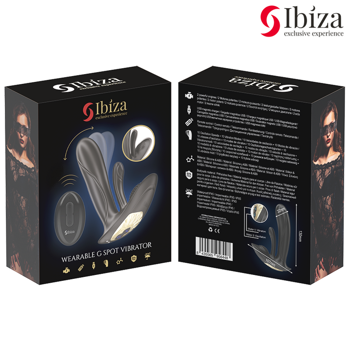 IBIZA - VIBRADOR VESTÍVEL COM ESTIMULAÇÃO DO PONTO G E CLITÓRIS COM CONTROLE REMOTO