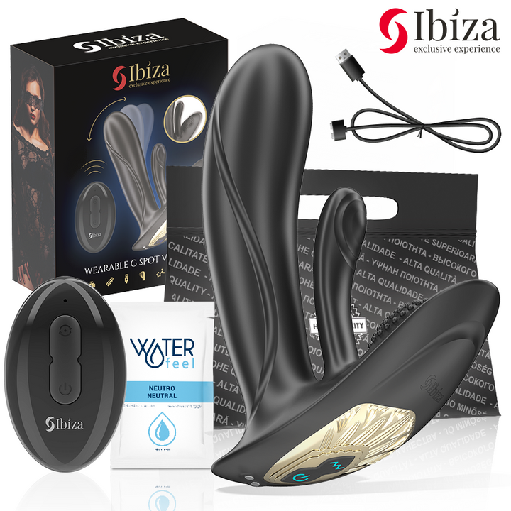 IBIZA - VIBRADOR VESTÍVEL COM ESTIMULAÇÃO DO PONTO G E CLITÓRIS COM CONTROLE REMOTO