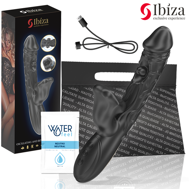 IBIZA - VIBRADOR E ESTIMULADOR DE CLITÓRIS COM EFEITO DE MORDIDA E ROTAÇÃO