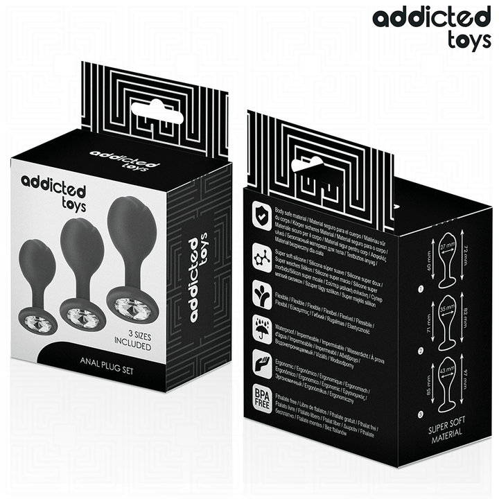 ADDICTED TOYS - CONJUNTO DE 3 PLUG ANAL COM JOIA