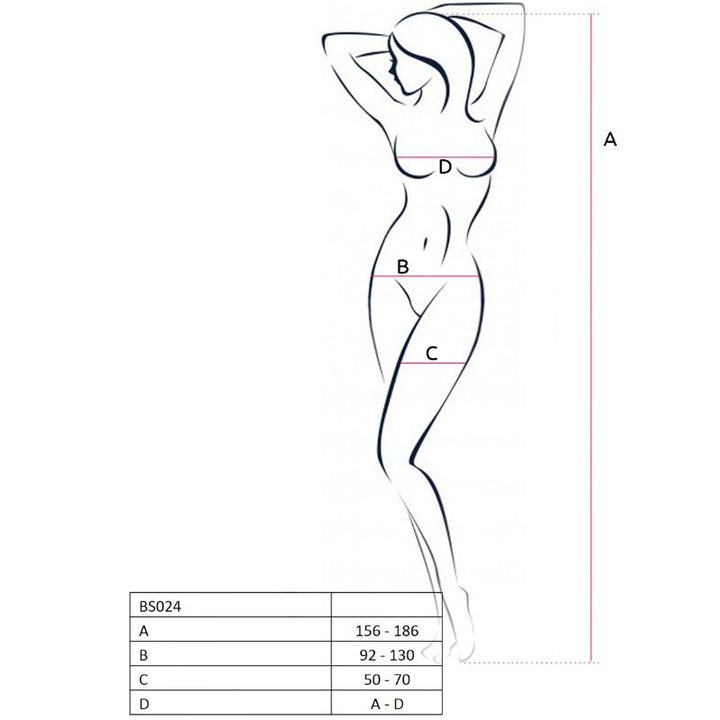 PASSION - WOMAN BS024 BODYSTOCKING PRETO TAMANHO ÚNICO