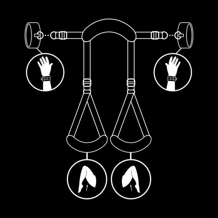 FETISH SUBMISSIVE - POSIÇÃO DE PERNAS ABERTAS COM ALGEMAS DE FORRO DE NOPRENE