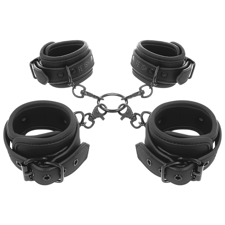 FETISH SUBMISSIVE - CONJUNTO DE ALGEMAS DE MÃOS E TORNOZELO COM FORRO DE NOPRENE